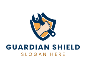 Shield - Handyman Wrench Shield logo design