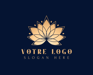 Yogi - Gold Lotus Flower logo design
