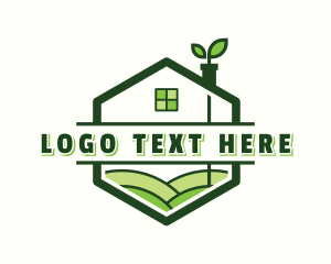 House - House Plant Landscaping logo design