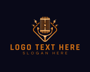 Broadcasting - Audio Voice Podcast logo design