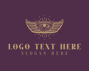 Deity - Egyptian Eye Wings logo design