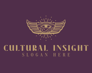 Egyptian Eye Wings logo design