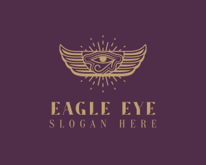 Egyptian Eye Wings logo design