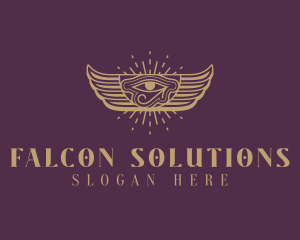 Egyptian Eye Wings logo design