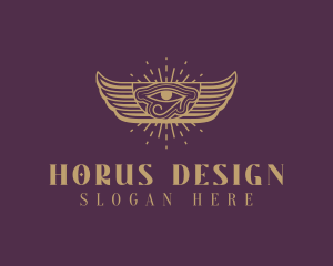 Egyptian Eye Wings logo design