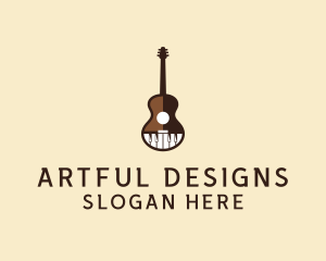 Guitar Piano Music logo design