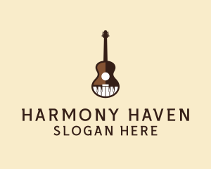 Musical - Guitar Piano Music logo design