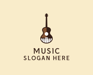 Guitar Piano Music logo design