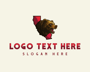 Map - Wild Grizzly Bear logo design