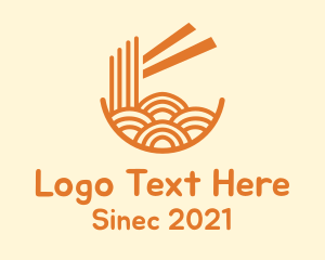 Chinese - Orange Noodle Bowl logo design