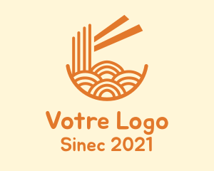 Noodle - Orange Noodle Bowl logo design