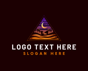 Outdoor - Mountain Crescent Moon logo design