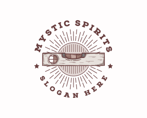 Vintage Spirit Level Tool logo design