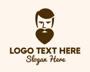 Gentleman - Heart Beard Man logo design