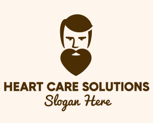 Heart Beard Man logo design