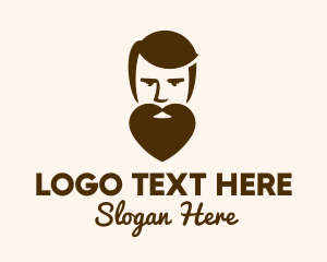 Shaving - Heart Beard Man logo design