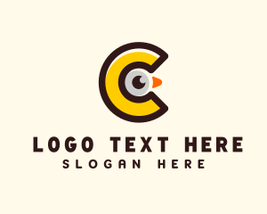Hen - Chick Letter C logo design
