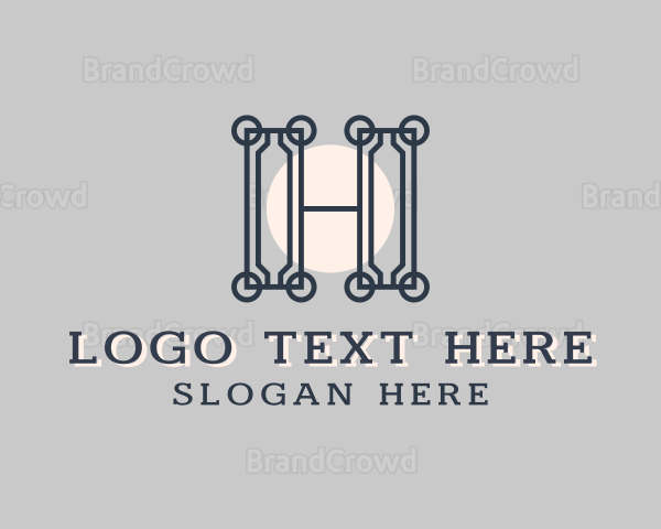 Hotel Interior Design Letter H Logo