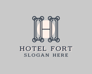 Hotel Interior Design Letter H logo design