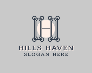 Hotel Interior Design Letter H logo design