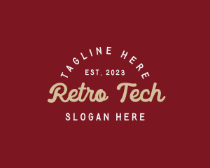 Retro Script Business logo design