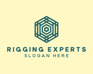 Geometric Hexagon Pattern logo design