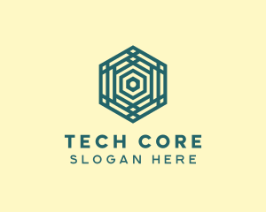 Geometric Hexagon Pattern logo design