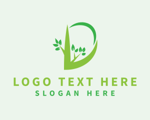 Herb - Green Branch Letter D logo design