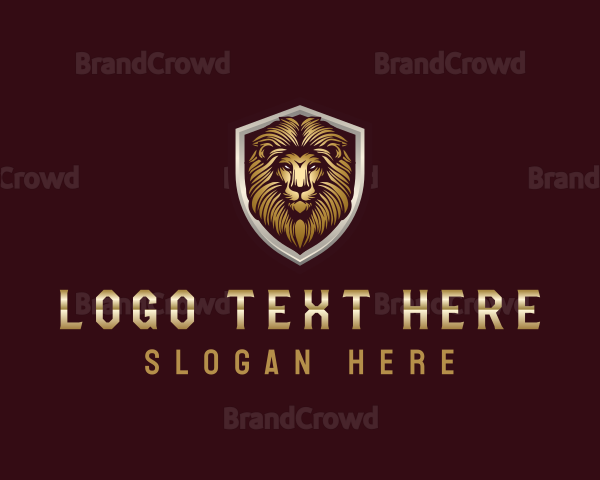 Elegant Lion Shield Logo