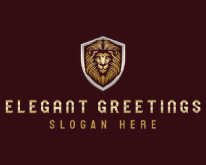 Elegant Lion Shield logo design