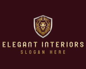 Elegant Lion Shield logo design