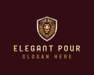 Elegant Lion Shield logo design