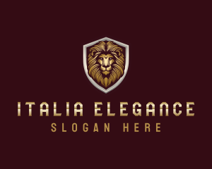 Elegant Lion Shield logo design