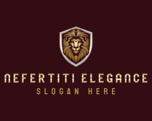 Elegant Lion Shield logo design