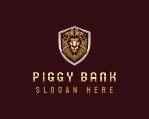 Elegant Lion Shield logo design