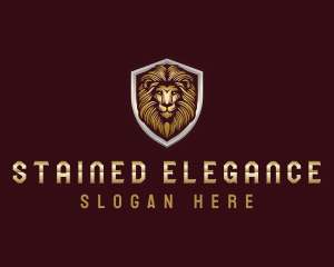 Elegant Lion Shield logo design