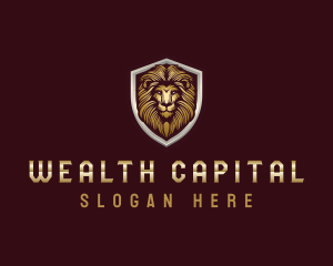 Elegant Lion Shield logo design