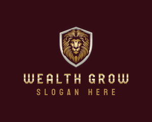 Elegant Lion Shield logo design