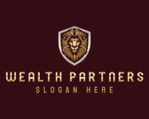 Elegant Lion Shield logo design