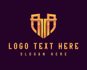 Geometric Shield Letter T Logo