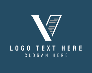 Company - Business Document Letter V logo design