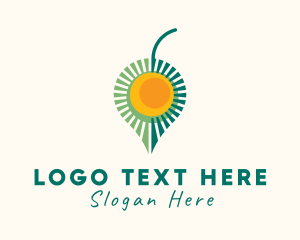 Teahouse - Organic Leaf Sun logo design