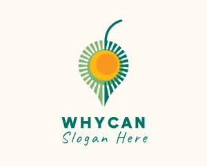 Organic Leaf Sun Logo