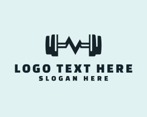 Weightlifter - Barbell Fitness Pulse logo design