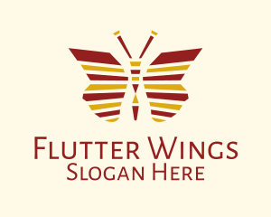 Stripes Butterfly Wings logo design