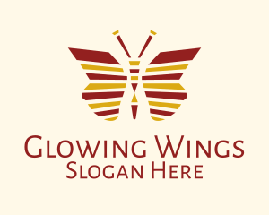 Stripes Butterfly Wings logo design