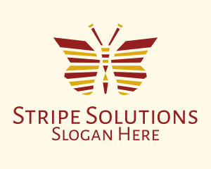 Stripes Butterfly Wings logo design