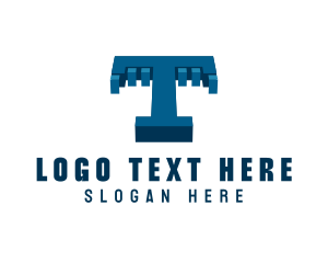 3D Company Letter T Logo