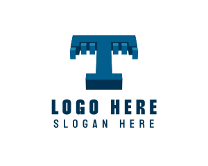 Construction - 3D Company Letter T logo design