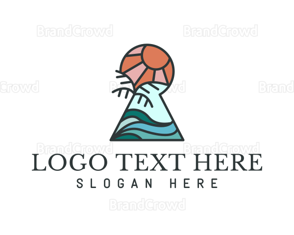 Tropical Vacation Keyhole Logo